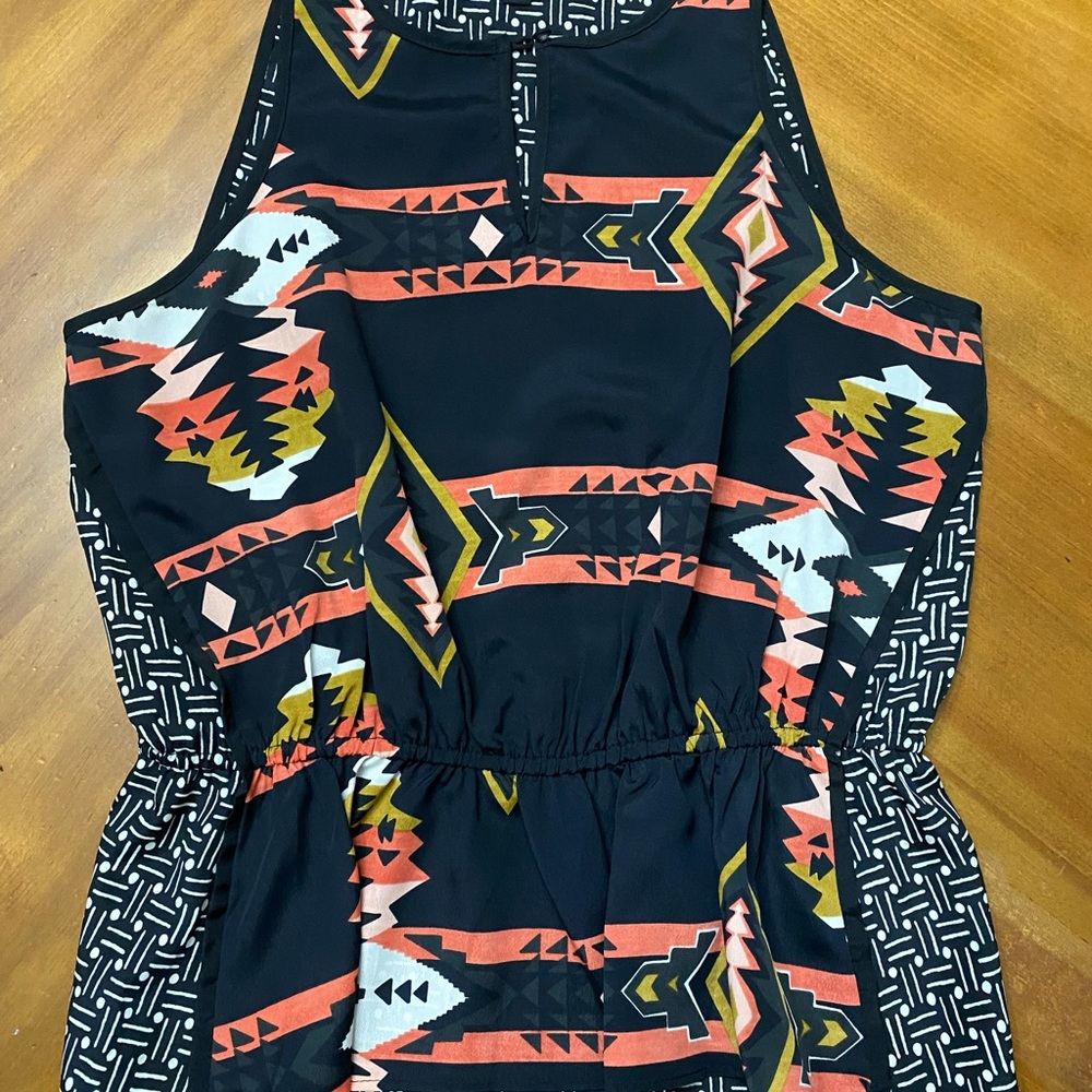 NWOT Greylin Tribal Print Sleeveless Peplum Top